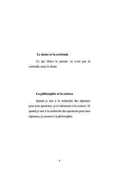 Les pensées d'un homme oriental
