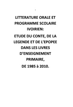 Anthologie des textes oraux enseignes au Primaire