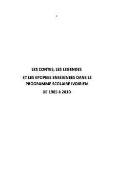 Anthologie des textes oraux enseignes au Primaire