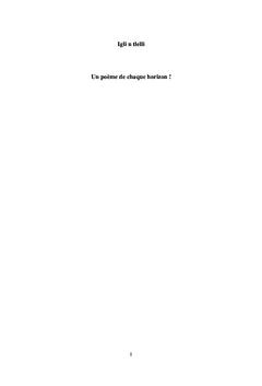 Un poeme de chaque horizon !