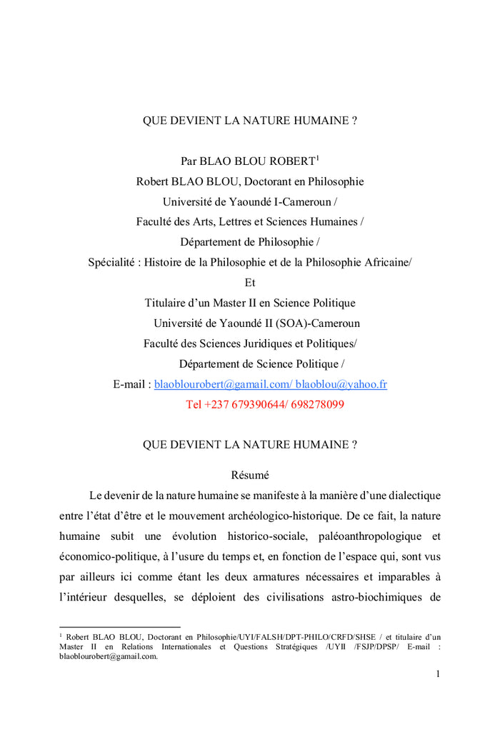 Que devient la nature humaine ?