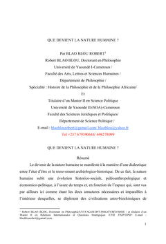 Que devient la nature humaine ?