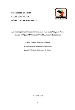 Les techniques autobiographiques dans Les Mots et Quoi? L'éternité!