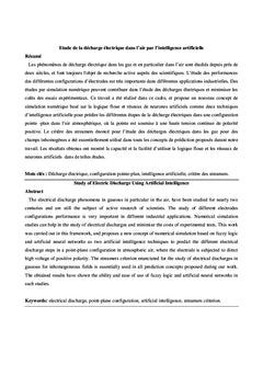 Prédiction des étapes de la décharge électrique dans l'air