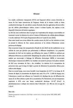 Elaboration et caractérisation structurale,morphologique et optique