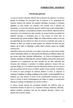 Matériaux Dentaires: Description, Usure et Fatigue
