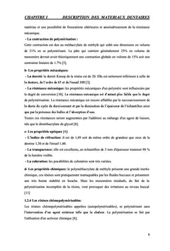 Matériaux Dentaires: Description, Usure et Fatigue