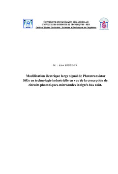 Modélisation électrique large signal de Phototransistor SiGe
