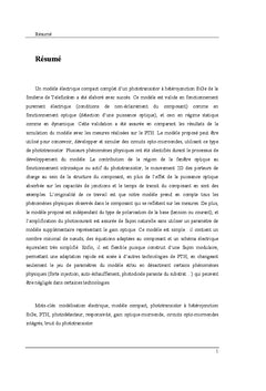 Modélisation électrique large signal de Phototransistor SiGe