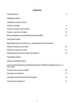 Besoins energetiques dans le Travail du Sol