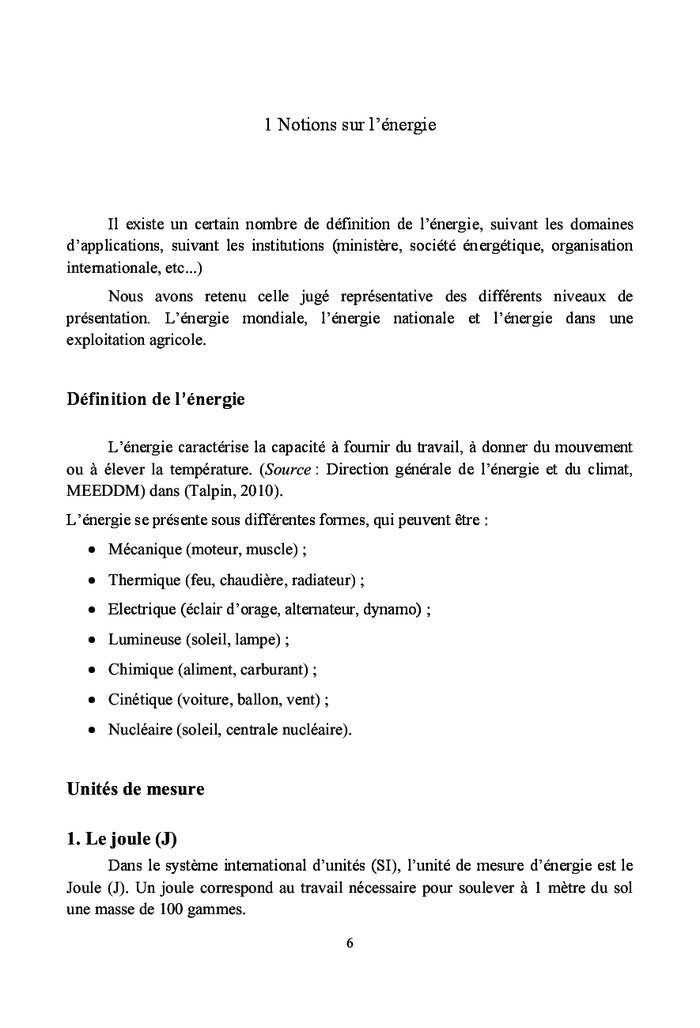 Besoins energetiques dans le Travail du Sol