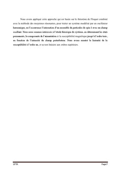 Effets non lineaires dans l'Interaction Spin 1 - Champ Oscillant