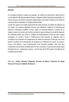 Automatisation du diagnostic des roulements par analyse vibratoire