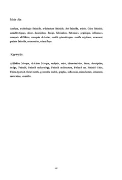 L'ornement architectural d'époque fatimide en Egypte