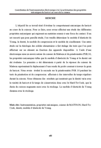 Evaluation des Proprietes Mecaniques du Haricot au Cours de la Cuisson