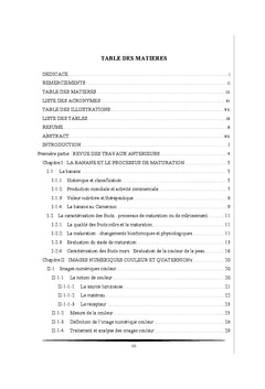 Application à l'évaluation de la couleur et de la texture au cours de la maturation de la banane