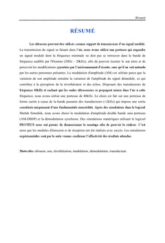 Étude de modulation et démodulation d'un son par onde ulrasonore