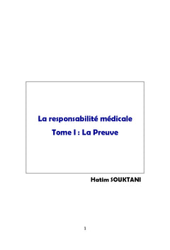 La responsabilité médicale: la preuve