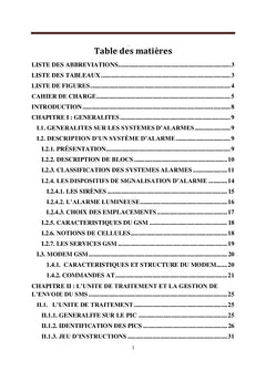 Etude et realisation d'une alarme GSM pour securite