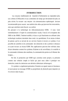 Etude et realisation d'une alarme GSM pour securite