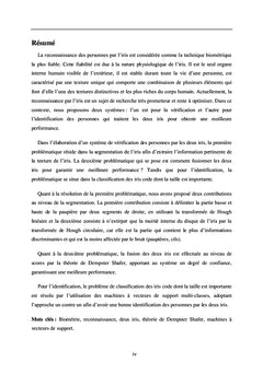 Reconnaissance de personnes par les deux iris