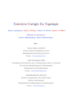 Exercices corrigés en topologie