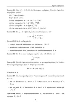 Exercices corrigés en topologie