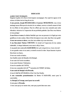 Les Performances de la Filiere Laitiere Periurbaine de Kigali (Rwanda)