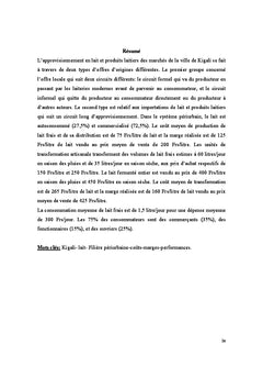 Les Performances de la Filiere Laitiere Periurbaine de Kigali (Rwanda)
