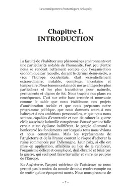 Les conséquences économiques de la paix