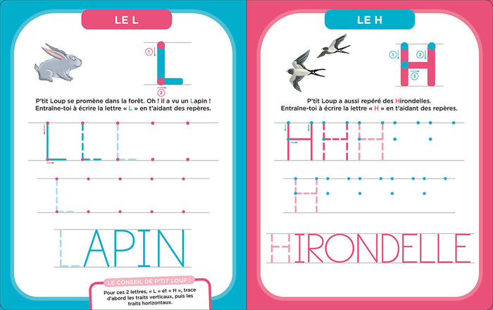 Mes activites effacables P'tit Loup - Lettres batons