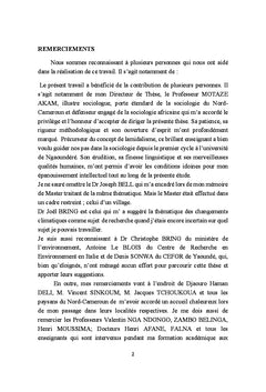 Savoirs locaux et changements climatiques au Nord-Cameroun