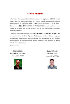 Livre des proceedings du JICHA 1-2016
