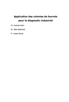 Application des colonies de fourmis pour le diagnostic industriel