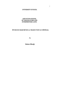 Etude du marché de la traduction au Sénégal