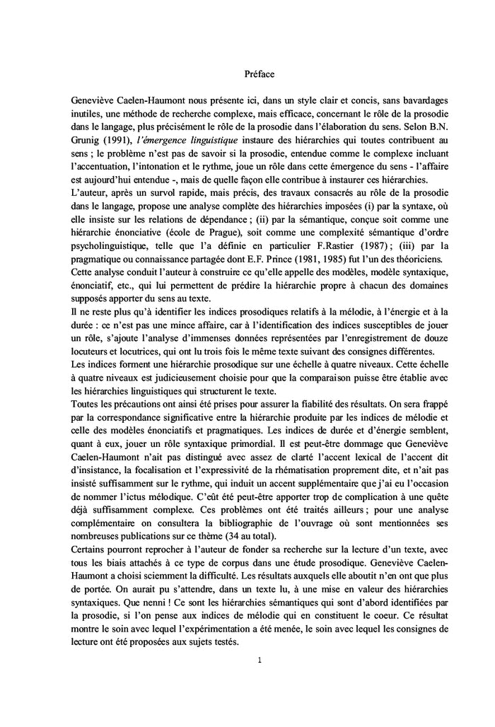 Prosodie et sens : une approche expérimentale