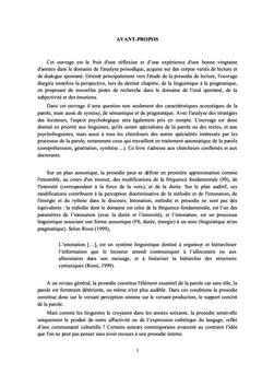 Prosodie et sens : une approche expérimentale