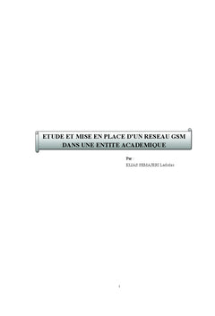 Etude et Mise en place d'un réseau GSM dans une entité Académique