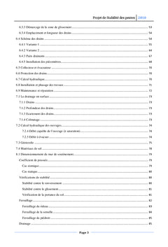 Stabilité de la pente de dahr el baidar