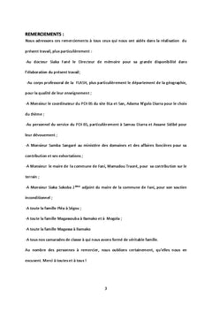 Le Seuil de Talo et la dynamique foncière dans le cercle de Bla