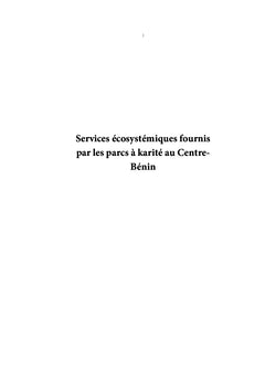 Services écosystémiques fournis par les parcs à karité au Centre-Bénin