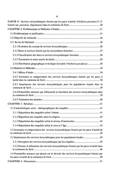 Services écosystémiques fournis par les parcs à karité au Centre-Bénin