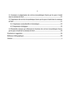 Services écosystémiques fournis par les parcs à karité au Centre-Bénin