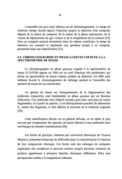 Les Huiles de la Pyrolyse du Bois de l'Acacia Mearnci