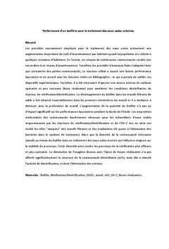 Performance d'un biofiltre pour le traitement des eaux usées