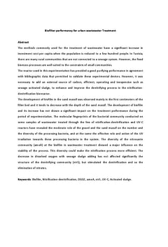 Performance d'un biofiltre pour le traitement des eaux usées