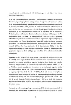 forets classees et developpement durableau Burkina Faso