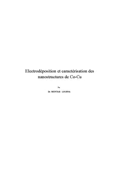 Electrodeposition et caractérisation des nanostructures de Co-Cu