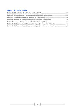 Valorisation des laterites par ANSS en briques stabilisees