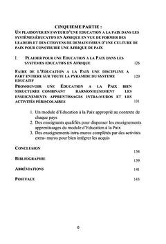 L'éducation à la paix pour la prévention des conflits en Afrique